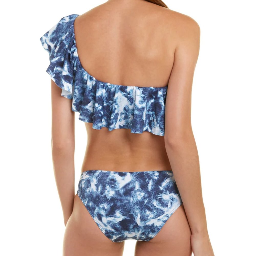 Tart Collections Enzo Monokini Swimsuit Size M One Shoulder Blue Tie Dye NEW - Picture 3 of 6